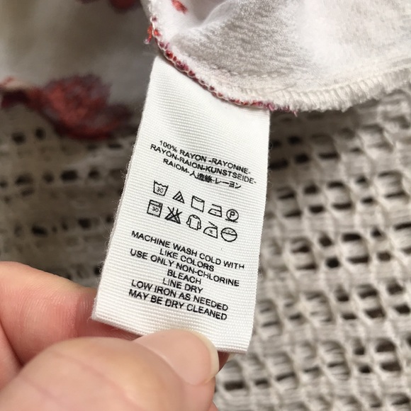 FREE PEOPLE Medium Long Sleeve Maxi Dress Floral Shirred V-Neck Cottage Prairie - Picture 11 of 11